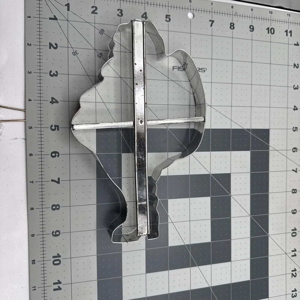 Vintage Santa Claus Metal Cooky Cutter 8 Inch Cookie Fondant Sugar Sheet PlayDoh
